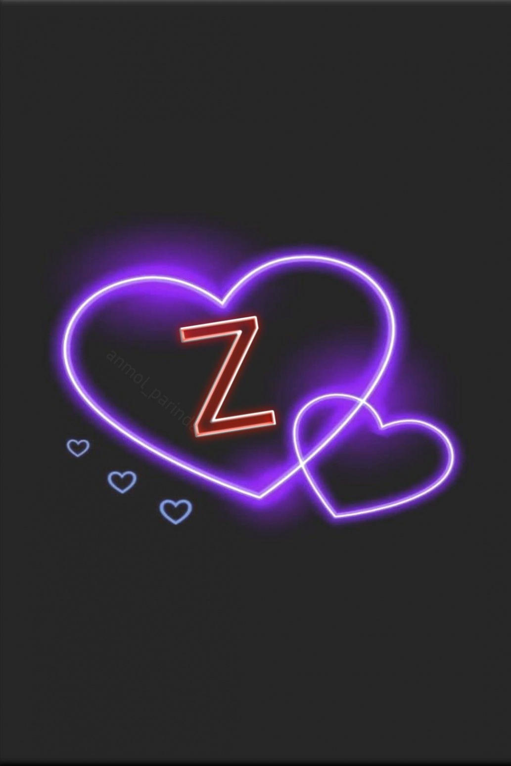 Z. Letter heart 💜. Wallpaper. Android. IPhone