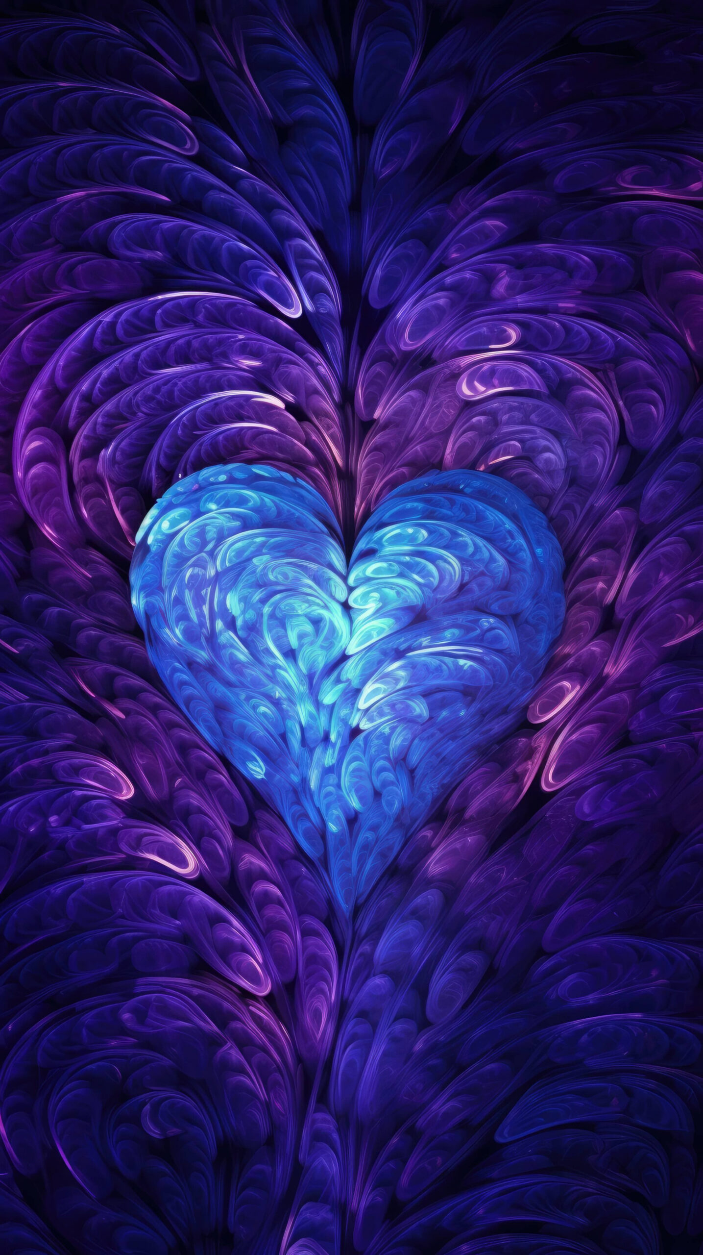 A K ultra HD mobile wallpaper with an abstract heart-shaped