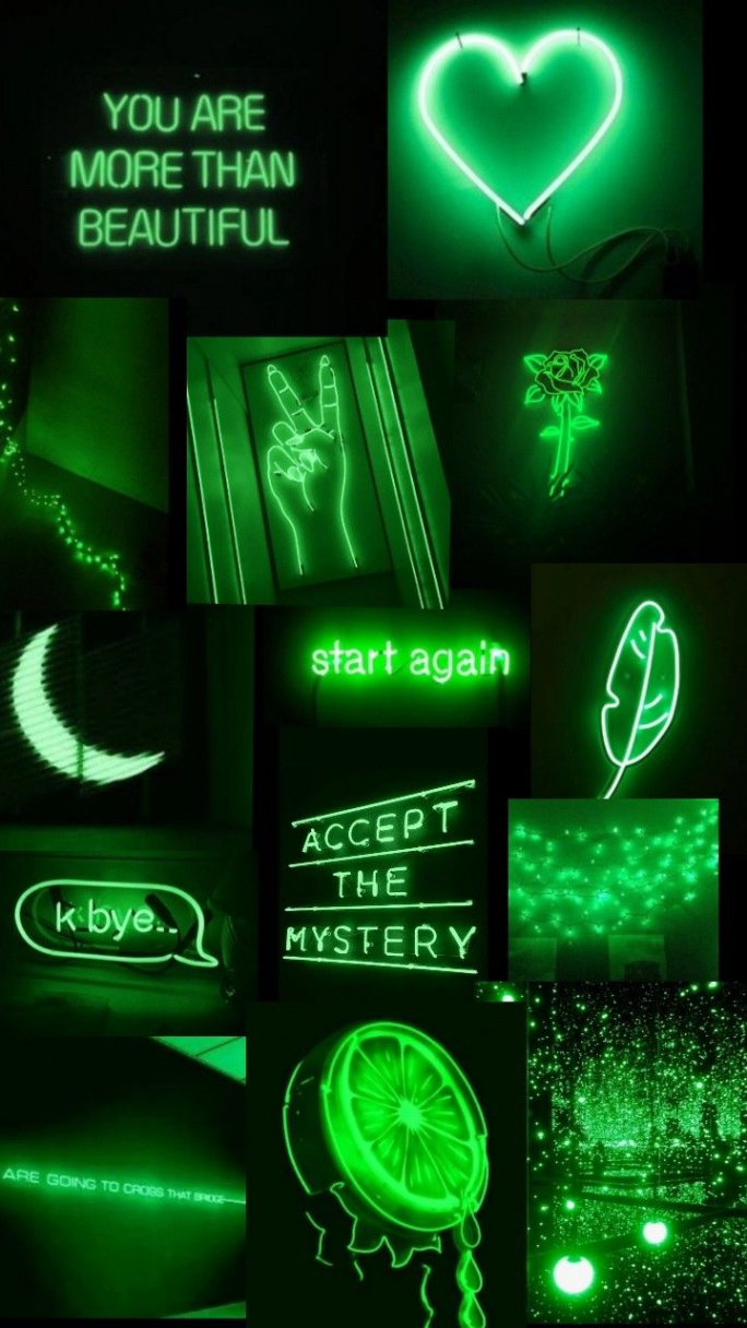 Aesthetic neon green 💚  Green aesthetic tumblr, Dark green