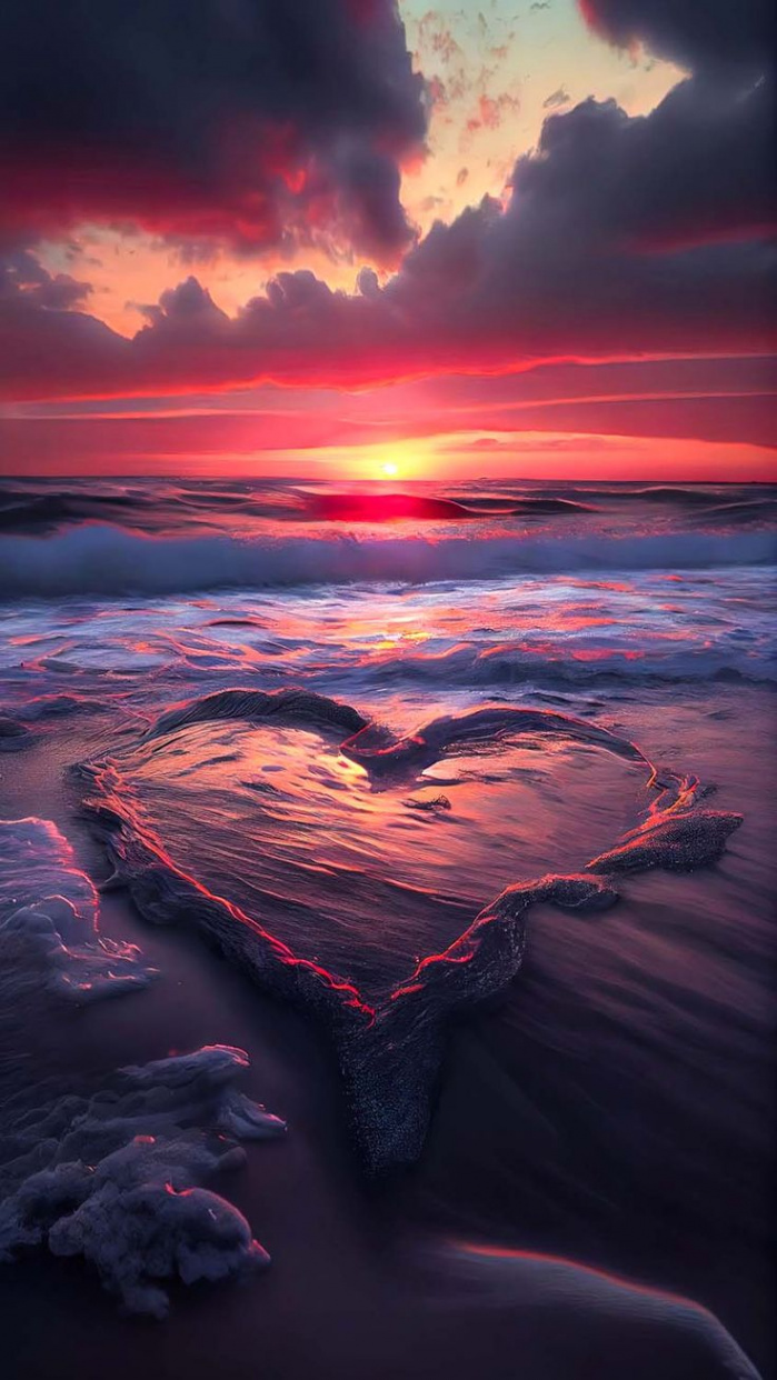 Beach Heart IPhone Wallpaper HD - IPhone Wallpapers : iPhone