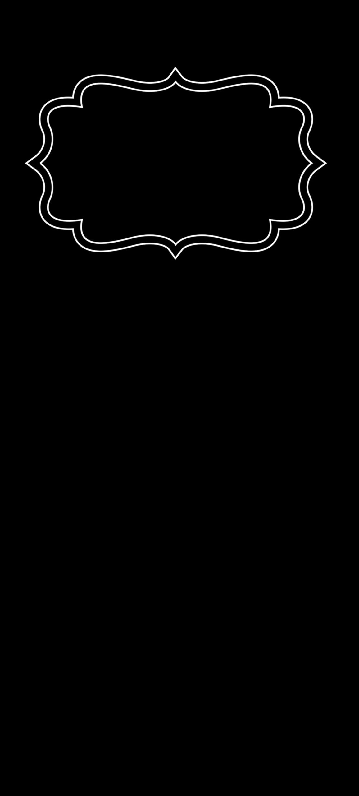 Black and white iPhone X lock screen clock border wallpaper