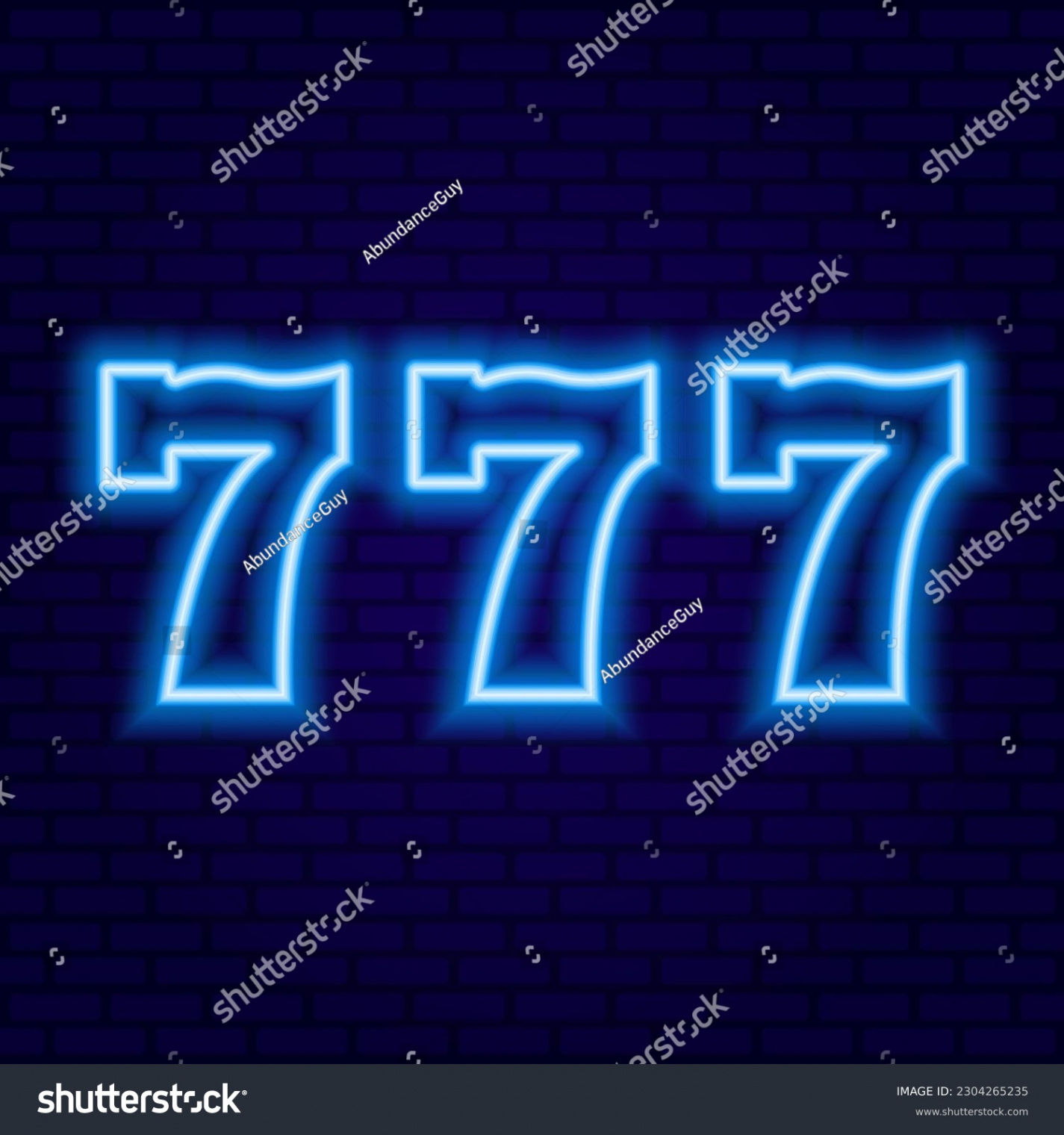 Blue Neon  On Dark Brick Stock Vector (Royalty Free)