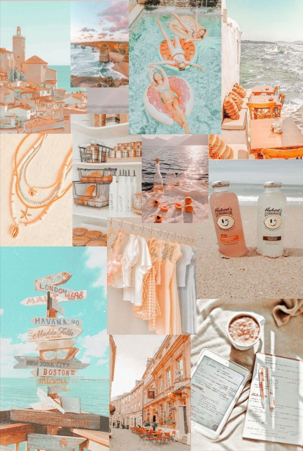 collage aesthetic wallpaper  Preppy wallpaper, Cute summer