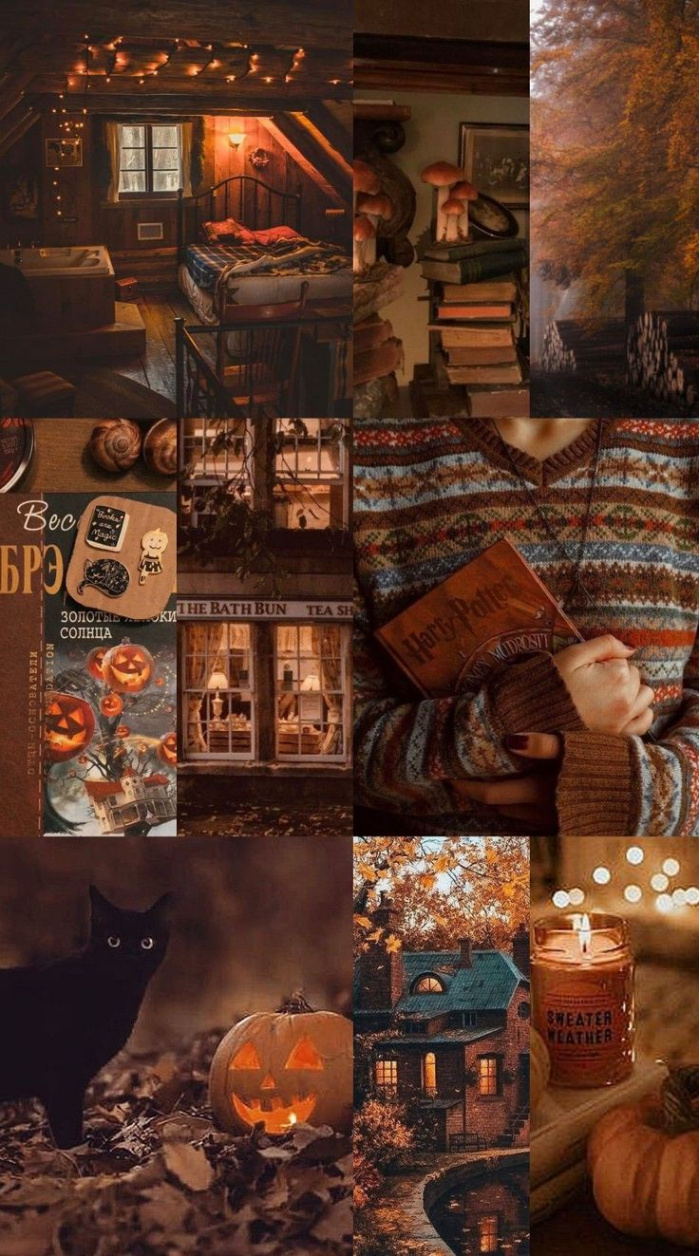 Cute Brown Aesthetic Wallpapers for Phone : Brown Collage