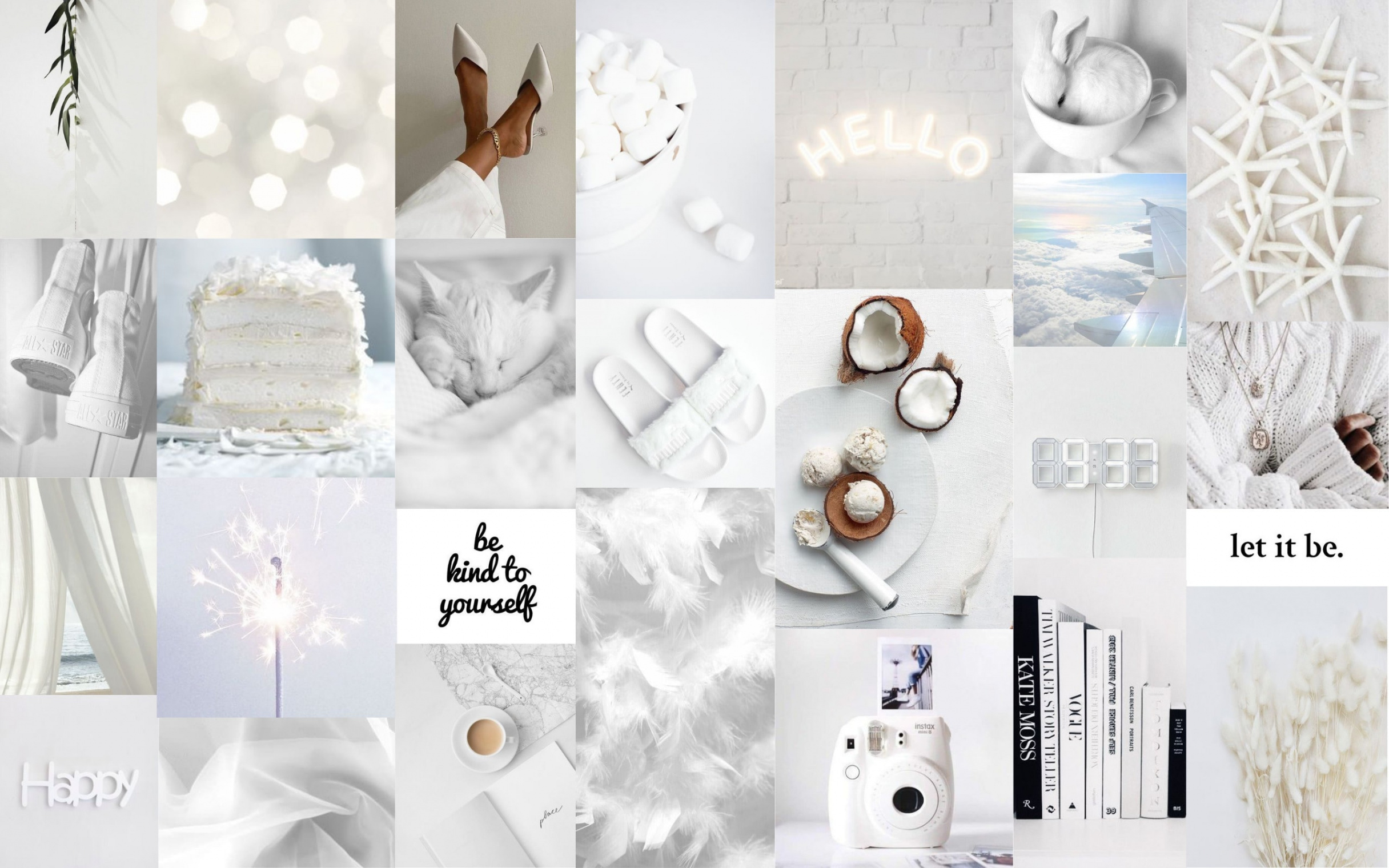 Desktop Wallpaper / White Aesthetic / Collage - Etsy