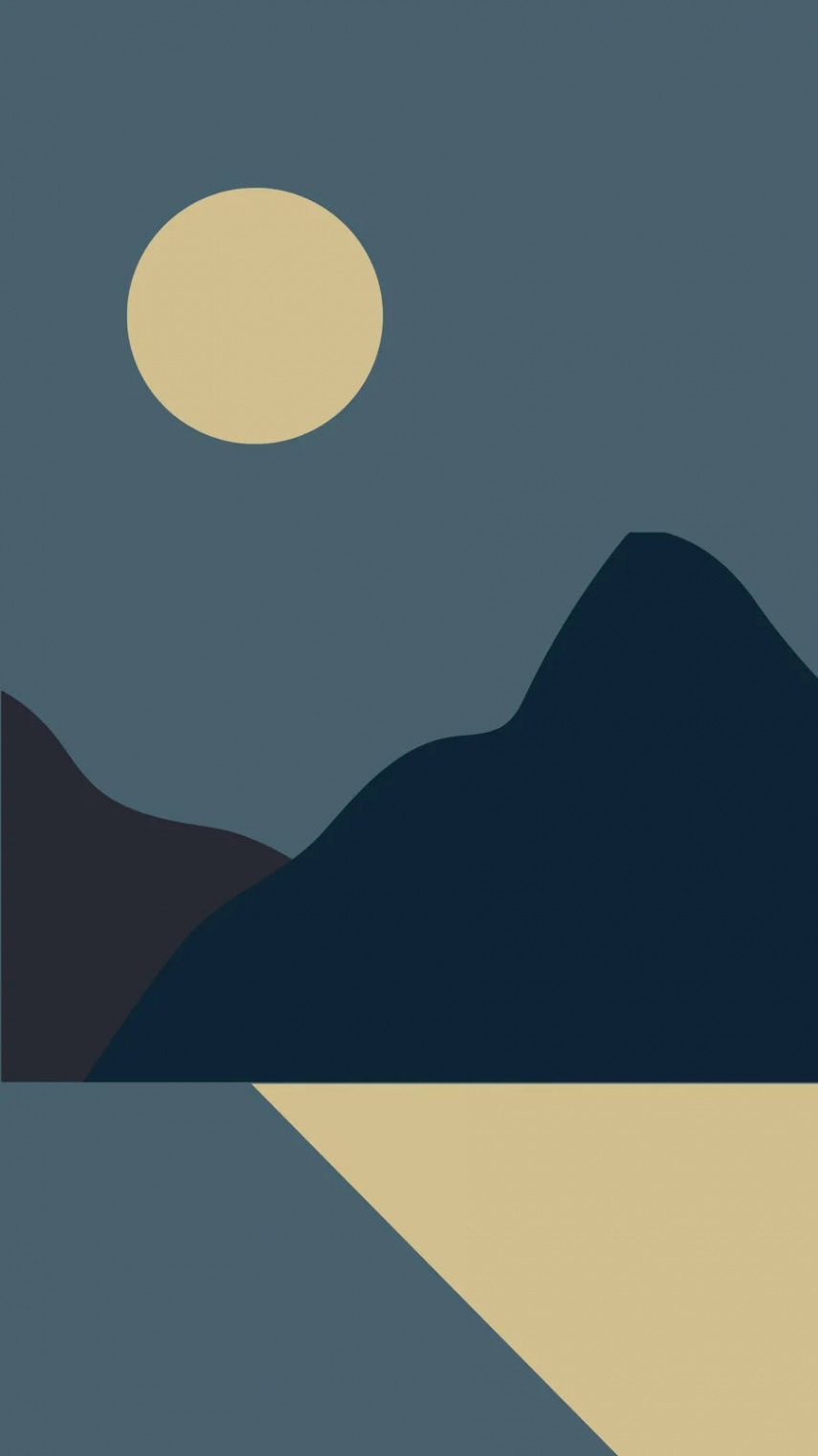 Download iPhone Home Screen Moon Mountain Minimalist Wallpaper