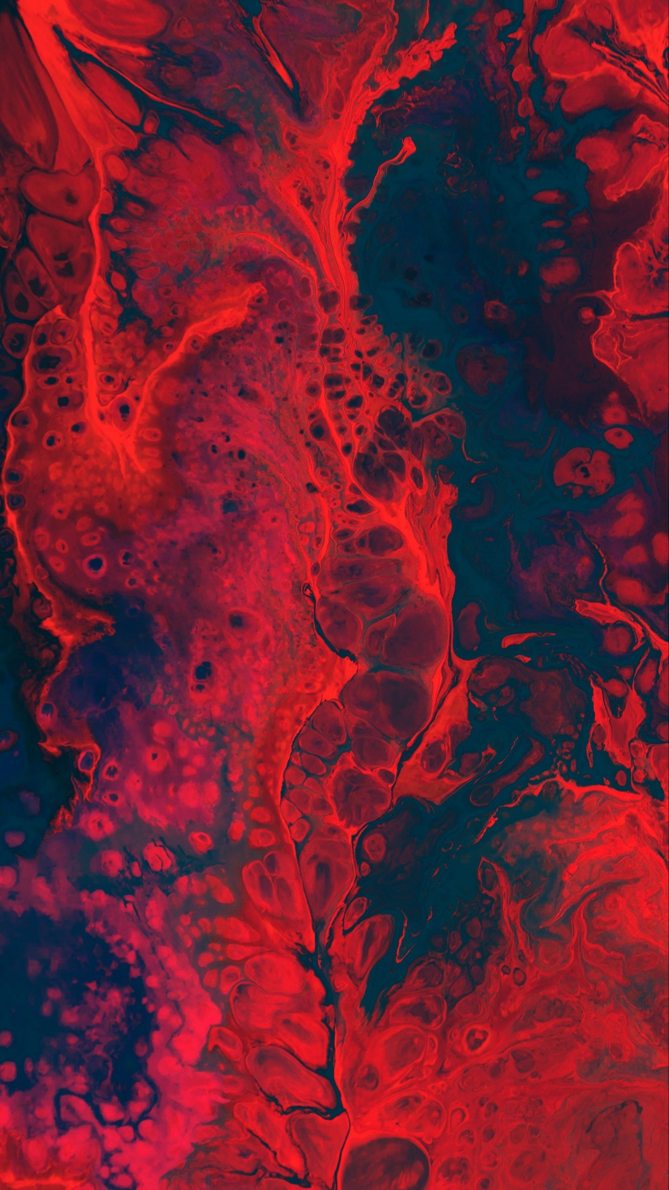 Download wallpaper x paint, spots, liquid, macro, red qhd