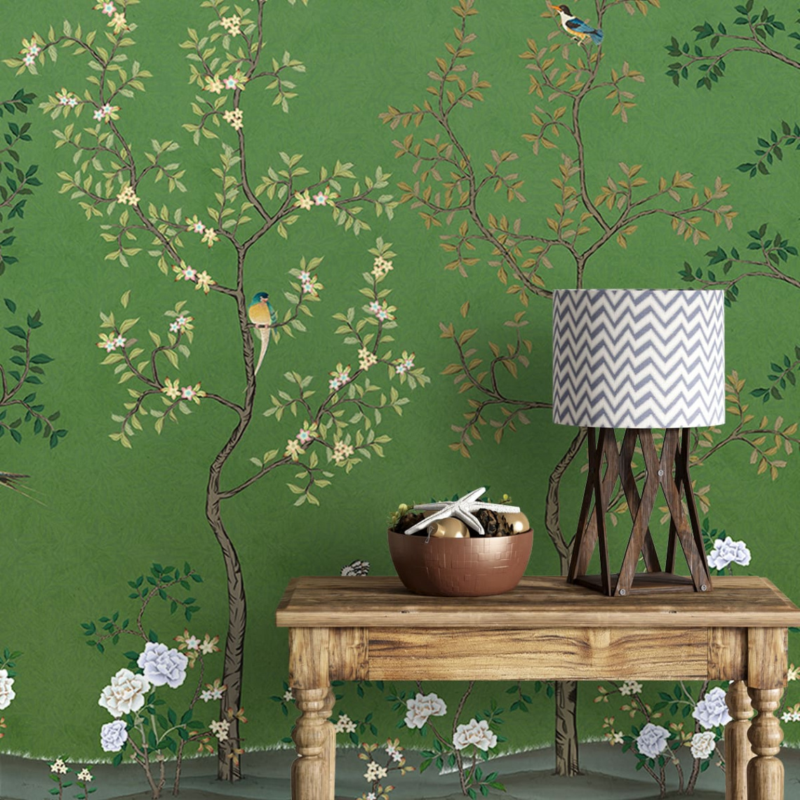 Green Chinoiserie Design Wallpapers for Walls  Life n Colors