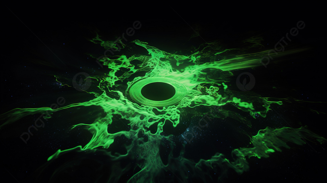 Green Glow Around The Black Hole Background, x Pictures For