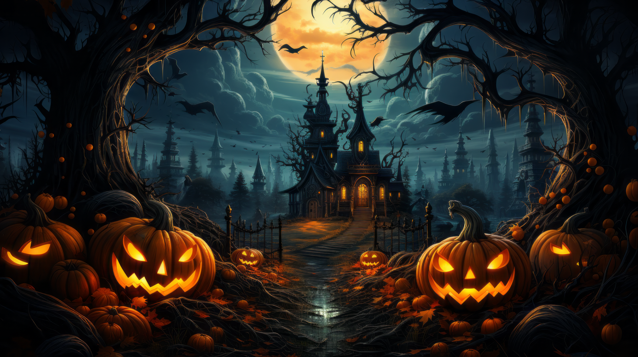 Halloween Pumpkinhead Haunt - HD Wallpaper by Laxmonaut