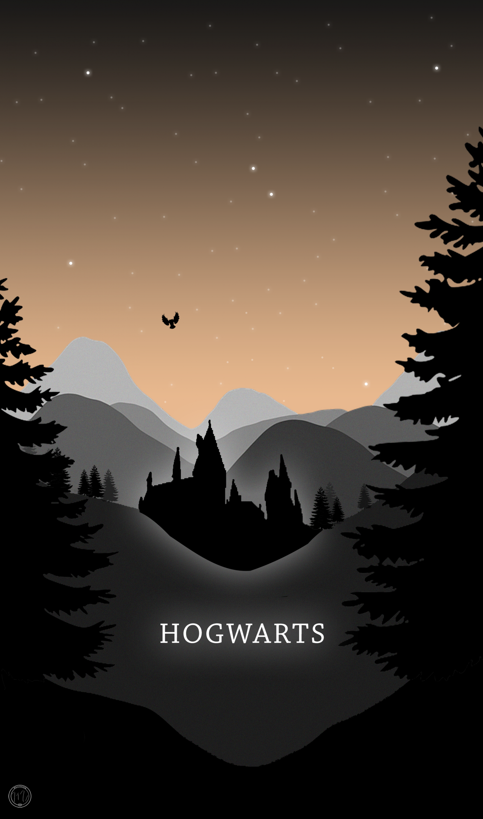 HOGWARTS PHONE WALLPAPER - Harry Potter inspired illustration