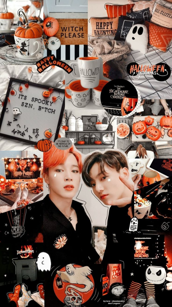 Jikook Halloween Aesthetic Wallpaper / Credits to twitter