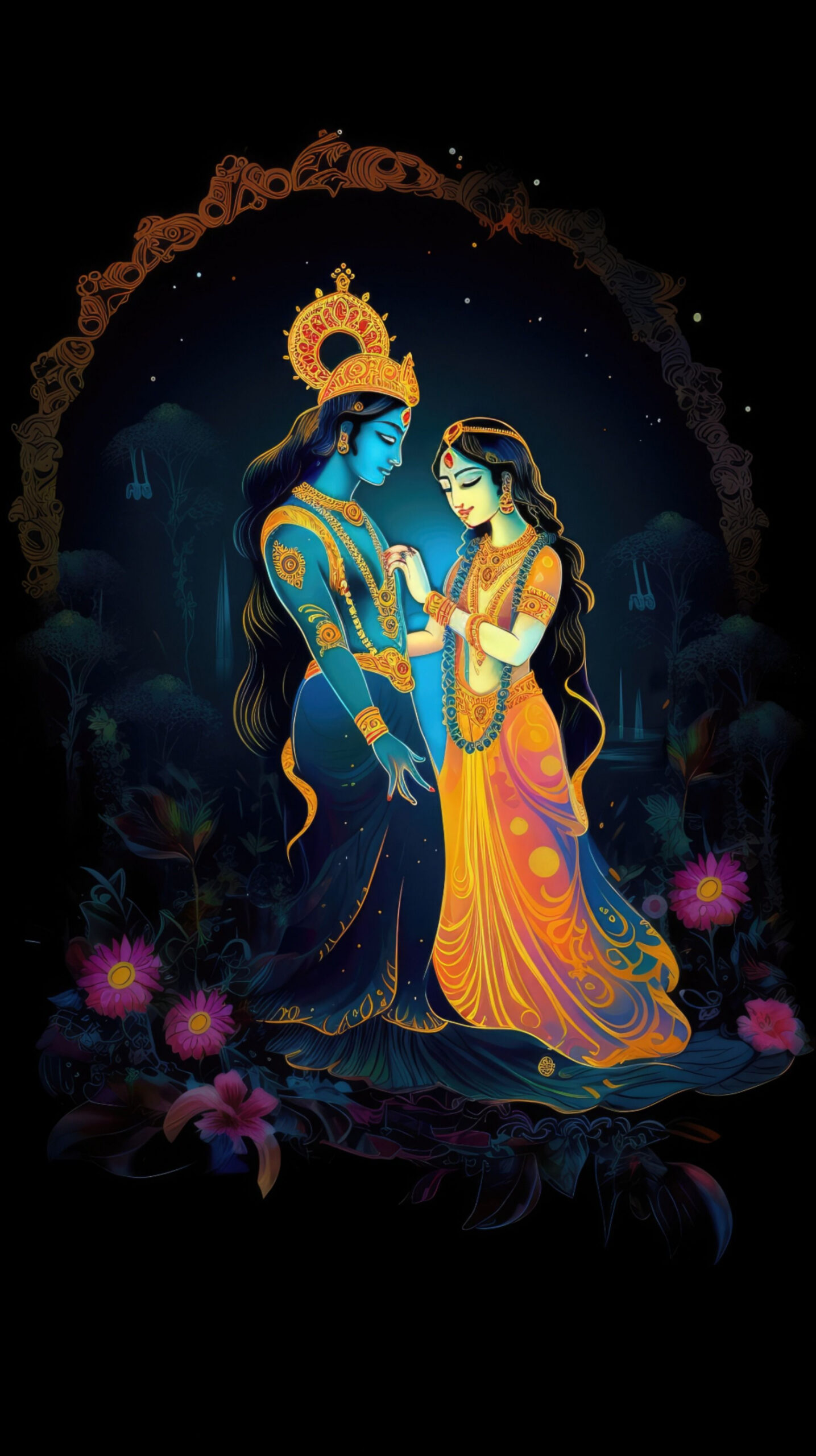 Lord Radha Krishna Love Mobile Wallpaper in   Radha krishna