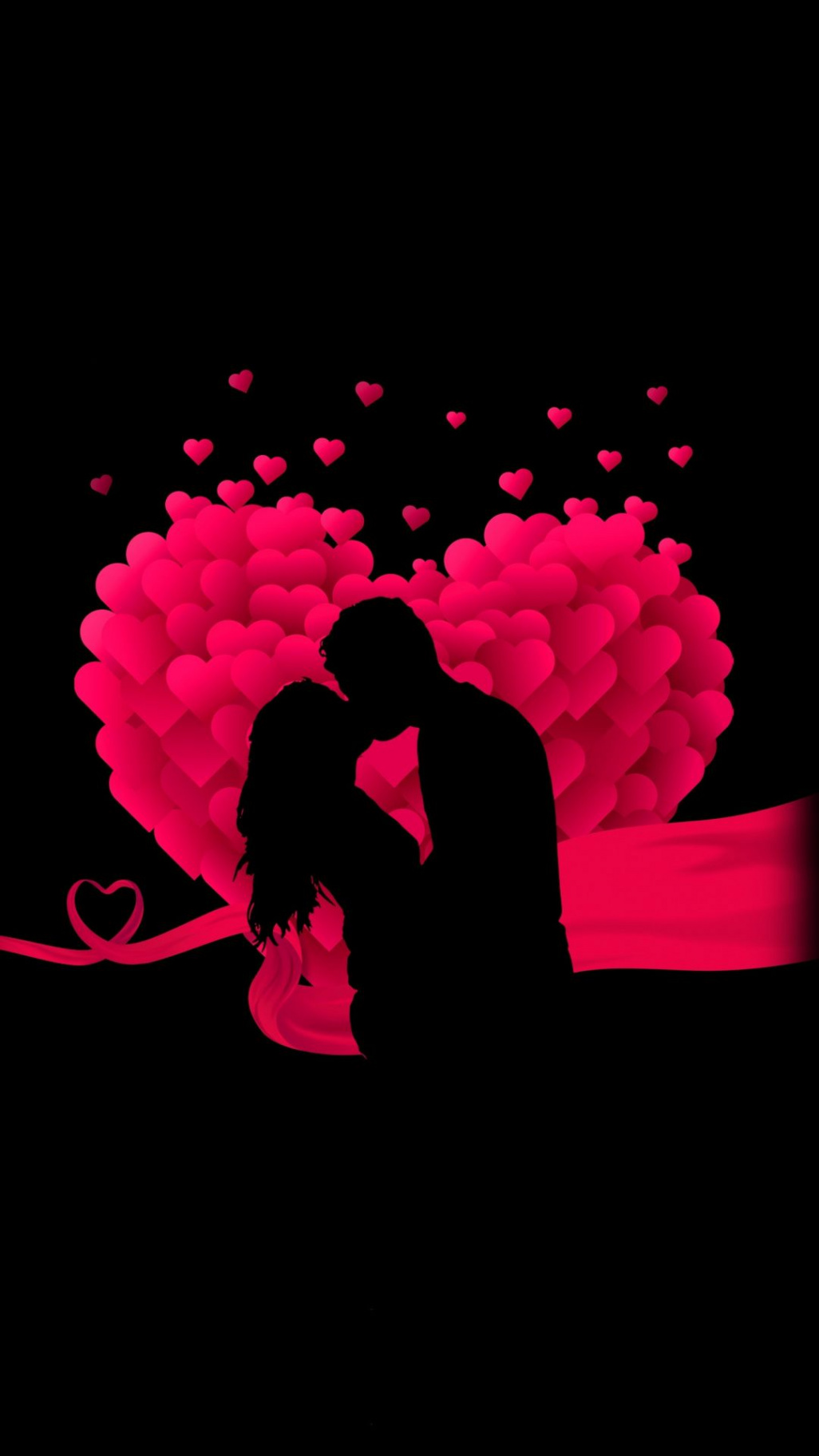 Love heart images ideas  couple silhouette, love wallpaper