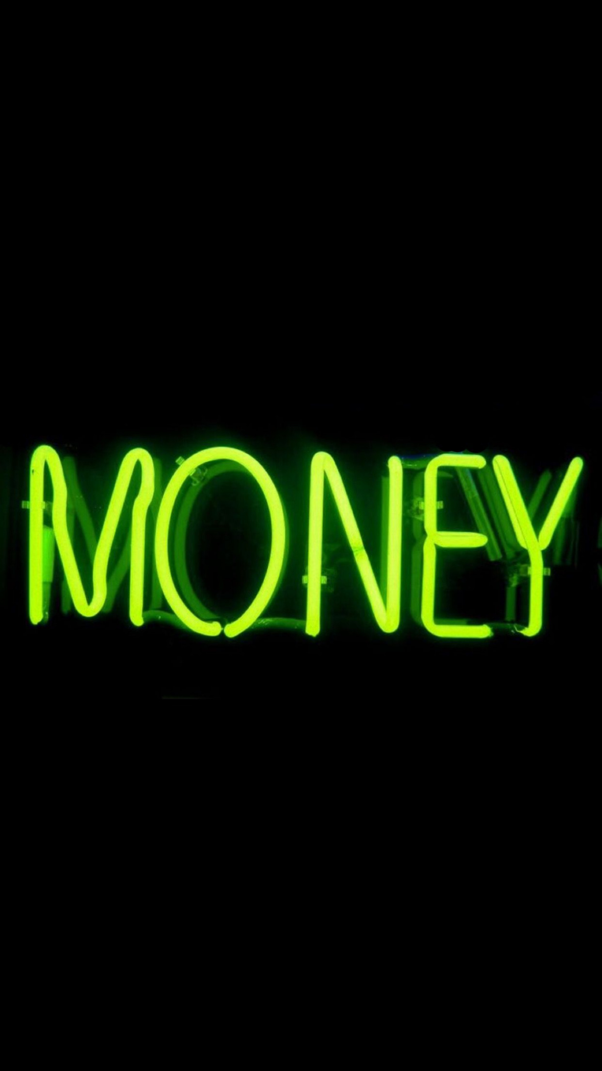 Money green neon sign wallpaper  Neon quotes, Iphone wallpaper