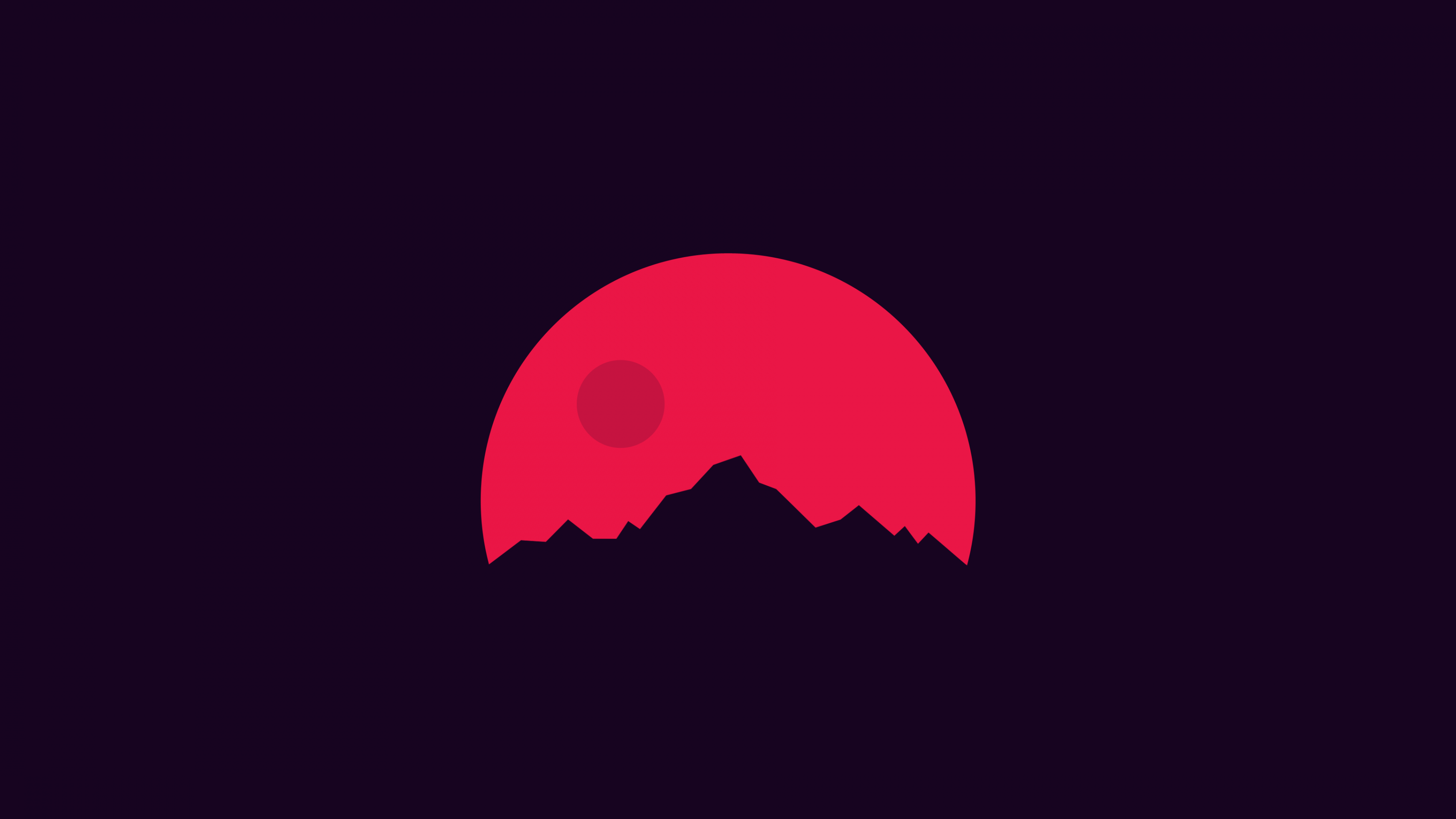 mountains, #minimalism, #red  Wallpaper No