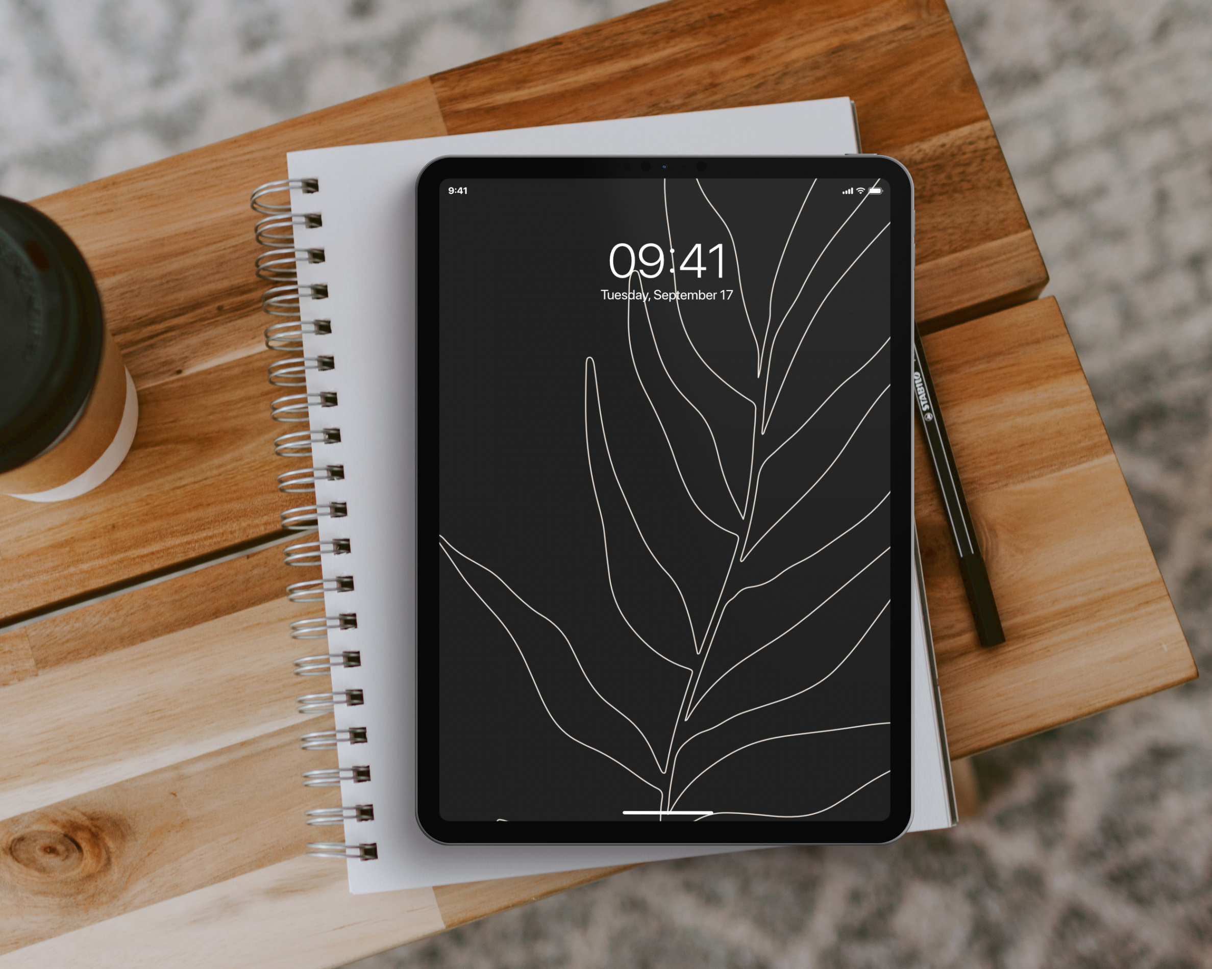 Neutral Dark Boho iPad Wallpaper, Dark Mode iPad, Simple iPad Wallpaper,  Neutral Calm iPad Hintergrund, Minimal Aesthetic iPad Lockscreen