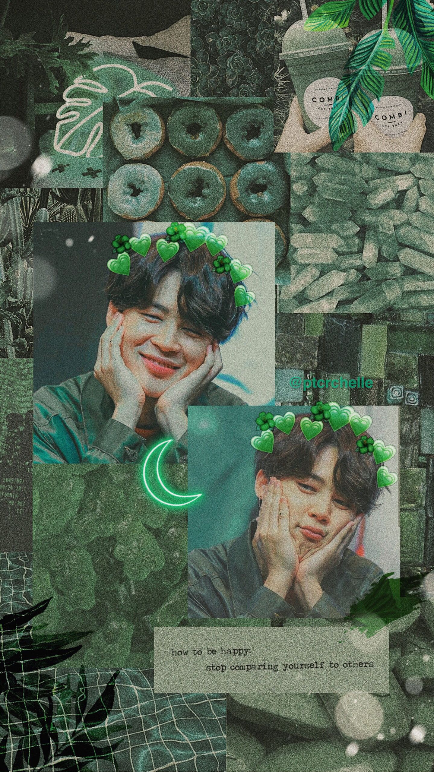 park jimin cute mochi in green aesthetic tumblr lockscreen