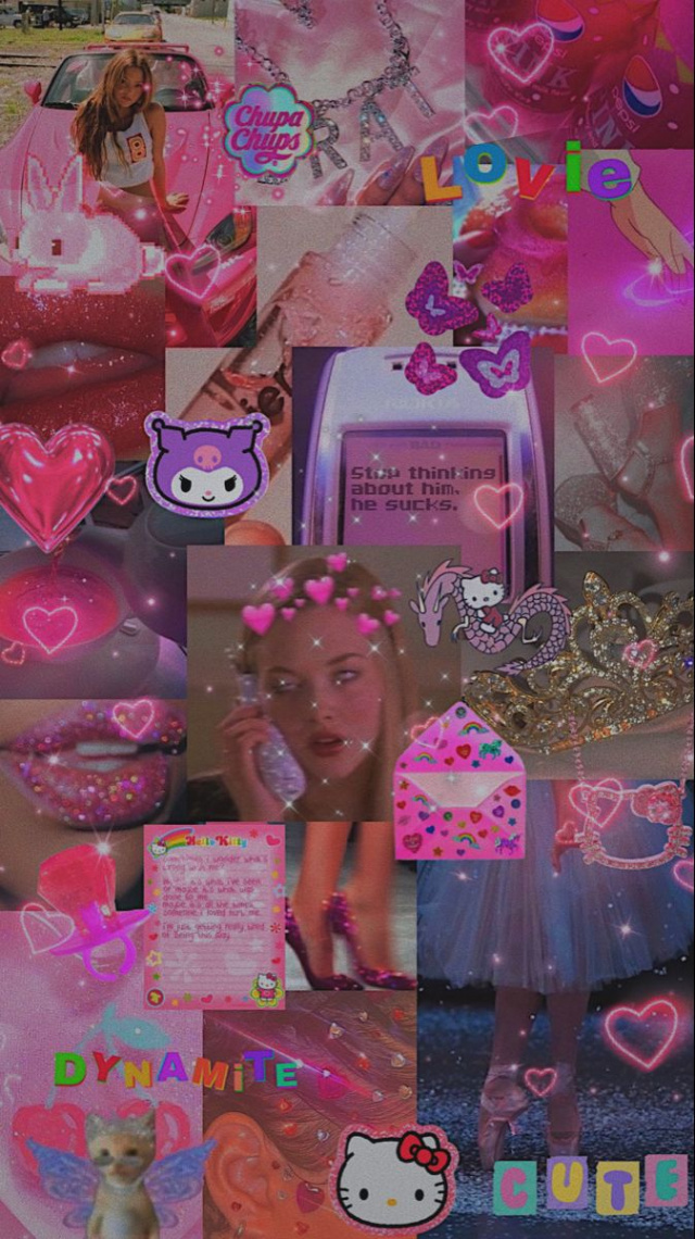 Pink YK Aesthetic Wallpaper with Sparkles