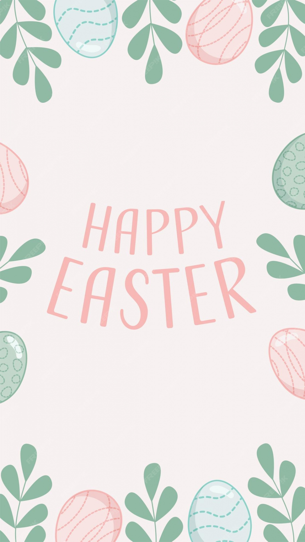 Premium Vector  Cute easter phone wallpaper with easter eggs and