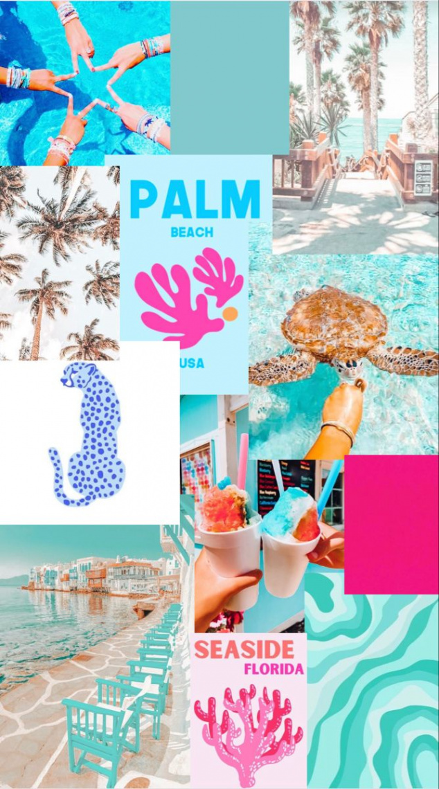 preppy beach aesthetic photo collage  Iphone wallpaper preppy