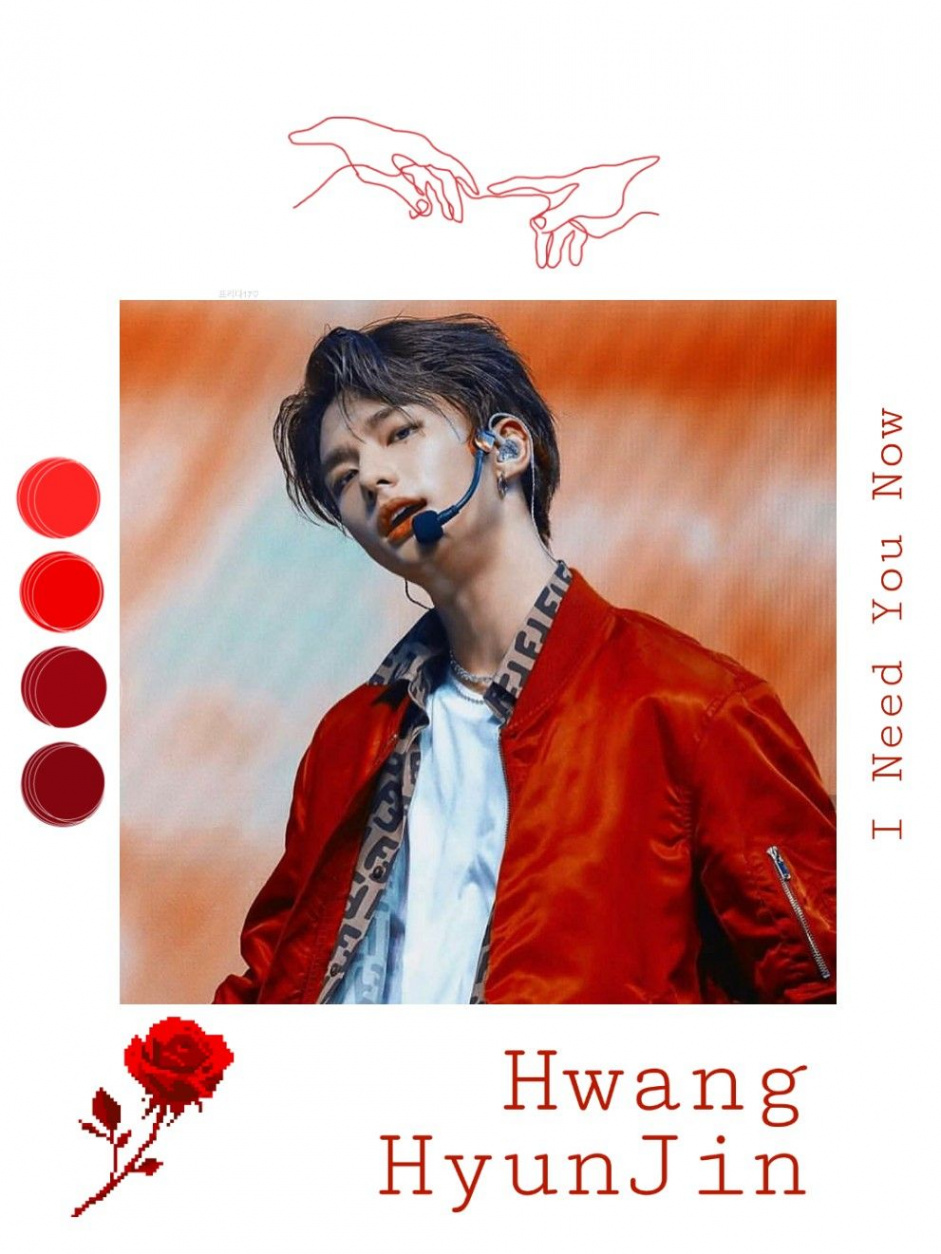 Profiles  Hyunjin and in, Stray, Red aesthetic