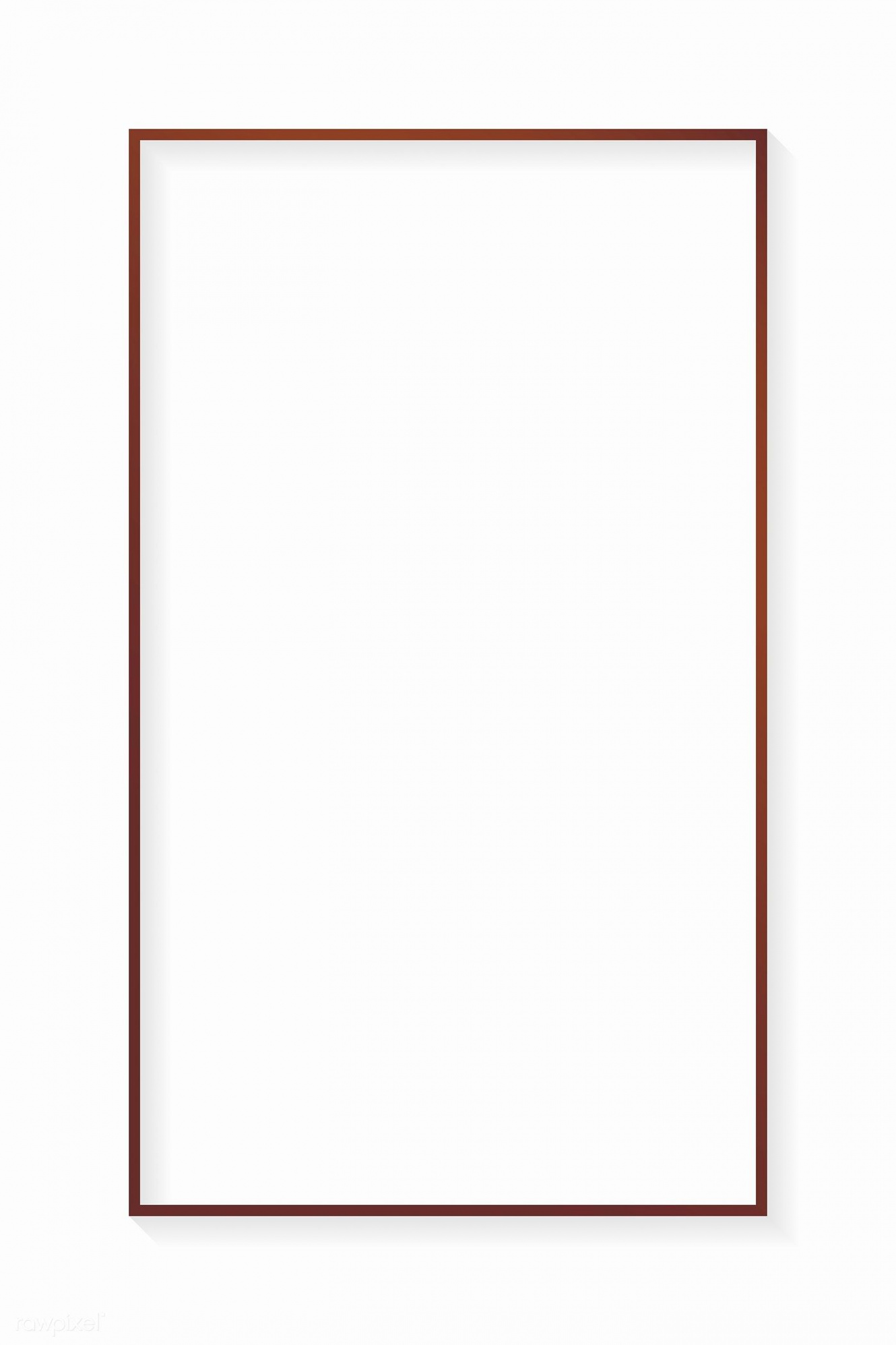 Rectangle bronze frame on white background vector  free image by