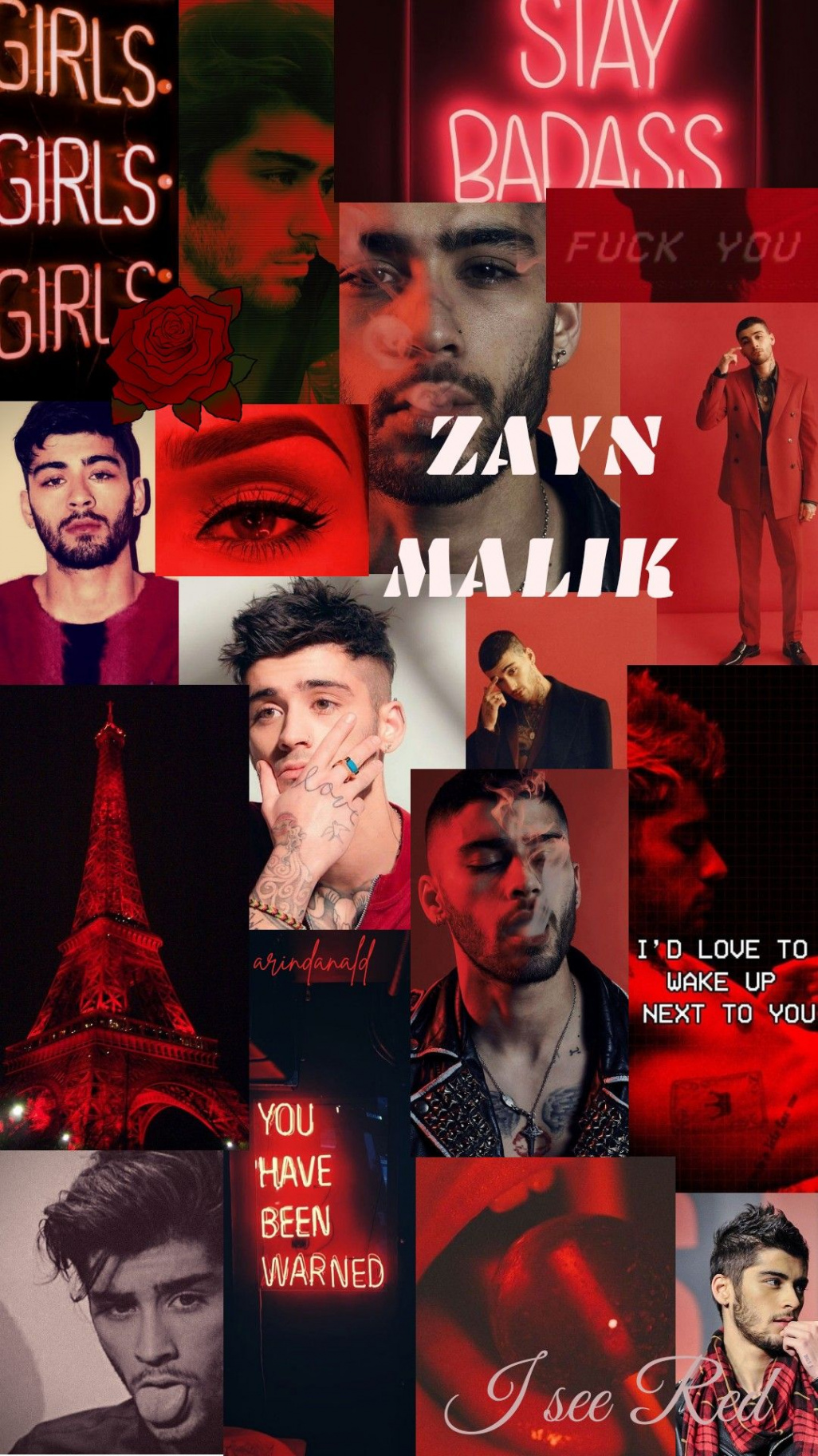 Red aesthetic wallpapers of zayn malik by arindanald  Zayn malik