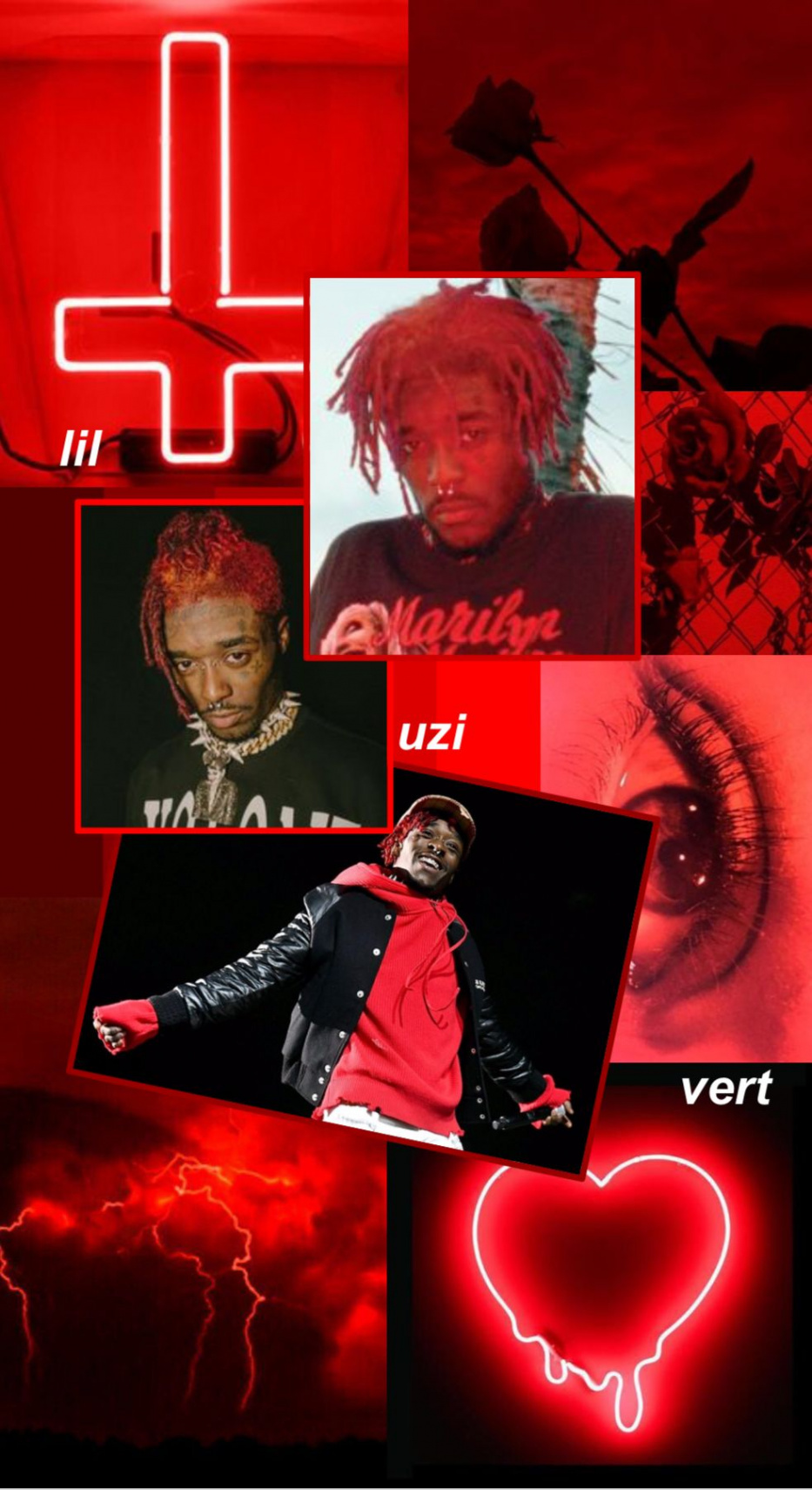 Red Wallpaper  Red wallpaper, Blue neon lights, Lil uzi vert