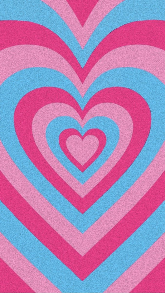 Retro heart wallpaper blue & pink 💘  Heart wallpaper, Hippie