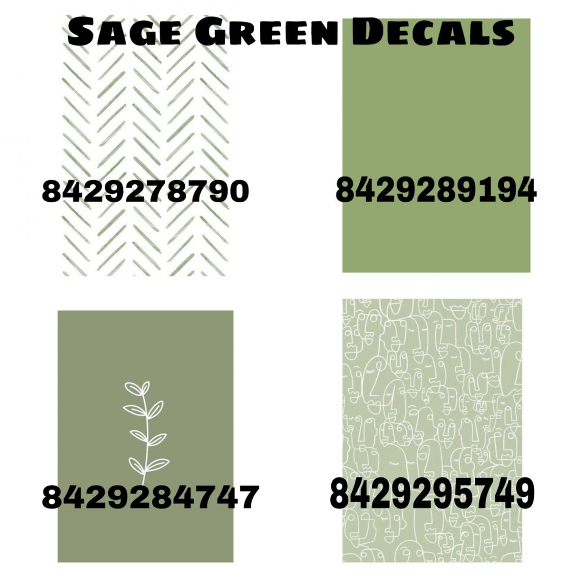 Roblox/bloxburg Sage Green Decals  Bloxburg decals codes