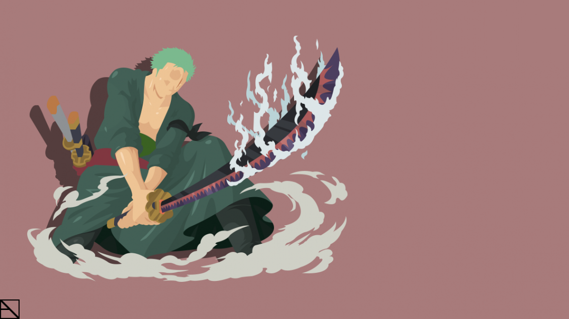 Roronoa Zoro  One Piece [MINIMALIST WALLPAPER] by nquitcoph on