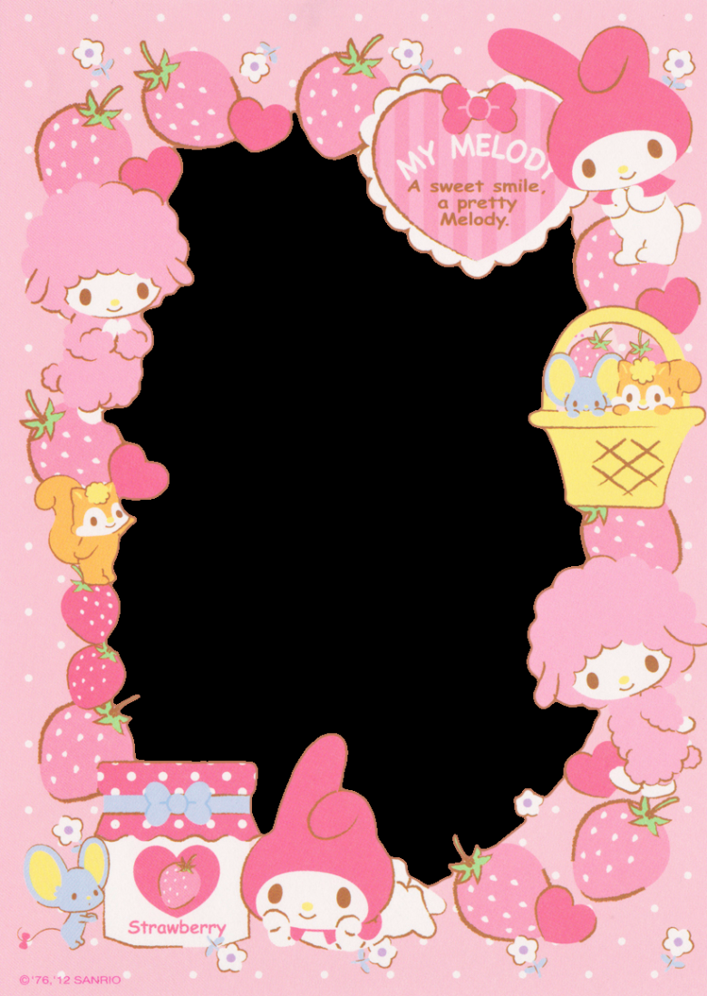 sanrio mymelody overlay border template  Hello kitty printables