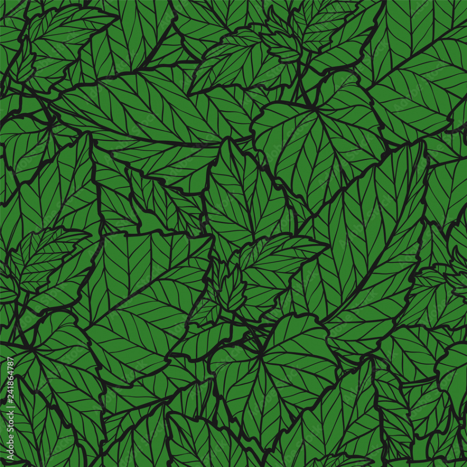 Seamless texture with green mint leaves