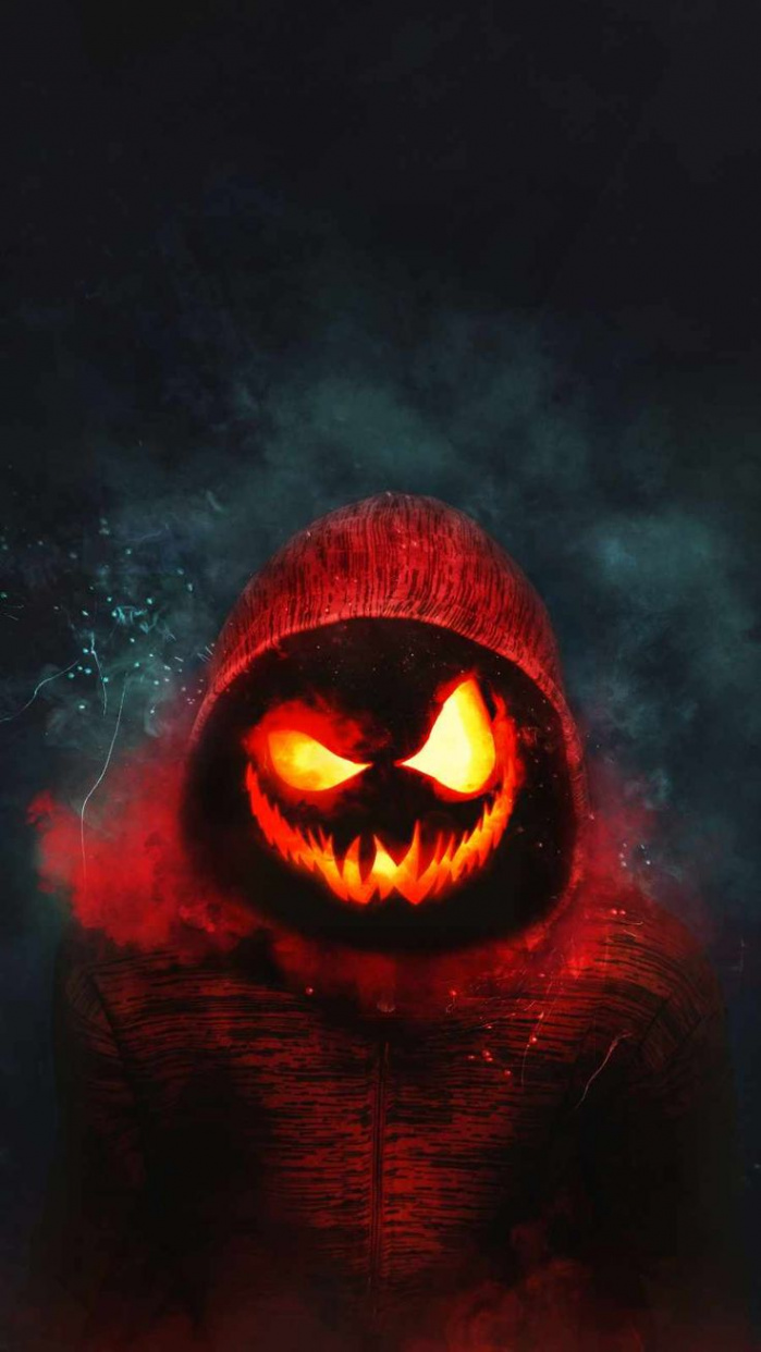 Spooky Pumpkin Guy Halloween iPhone Wallpaper