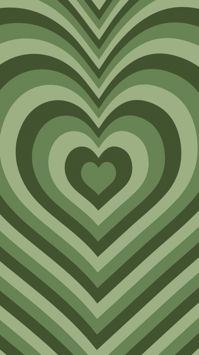 Stylish Dark Green Powerpuff Heart Art