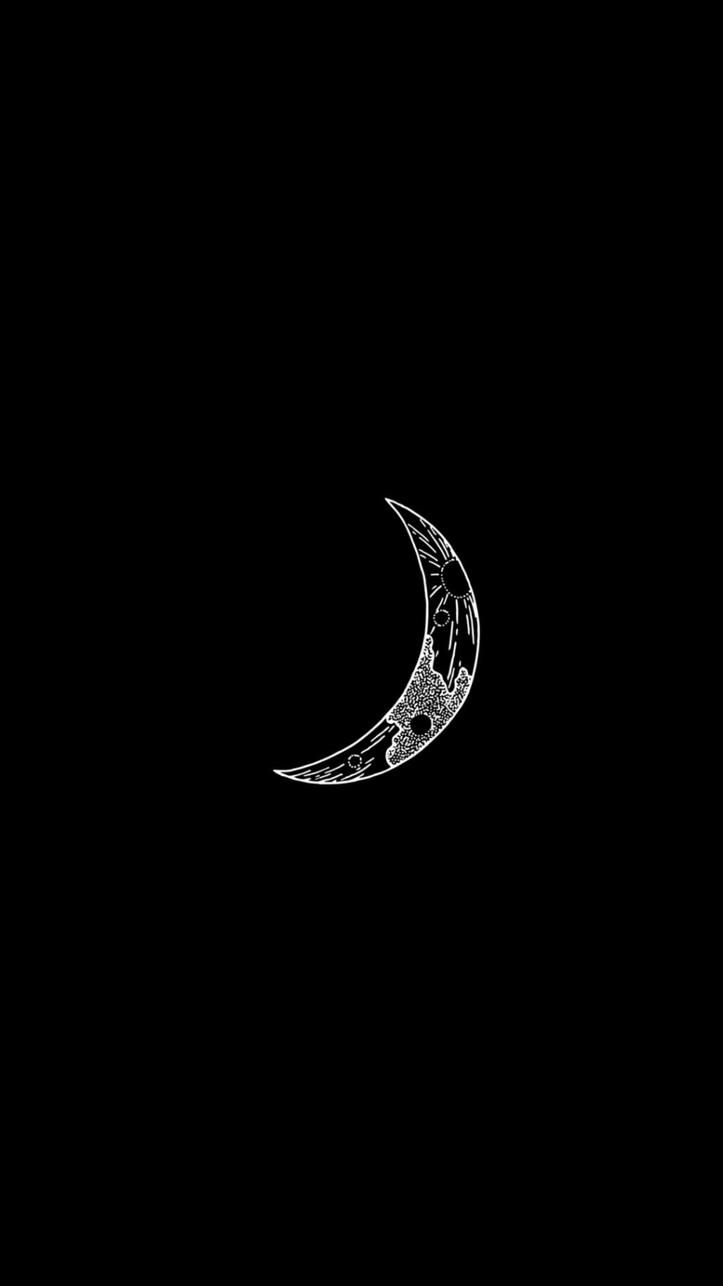 The Moon and its Phases - Black Background Minimalist Wallpaper