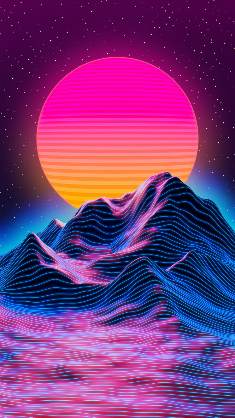 Vaporwave, s, colorful, higgsas, iphone, mountain, old school