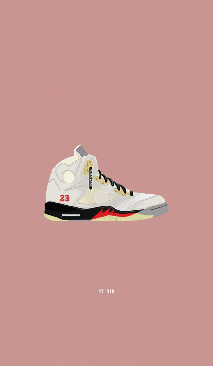 WALLPAPER AESTHETIC ILLUSTRATION JORDAN  X OFF-WHITE