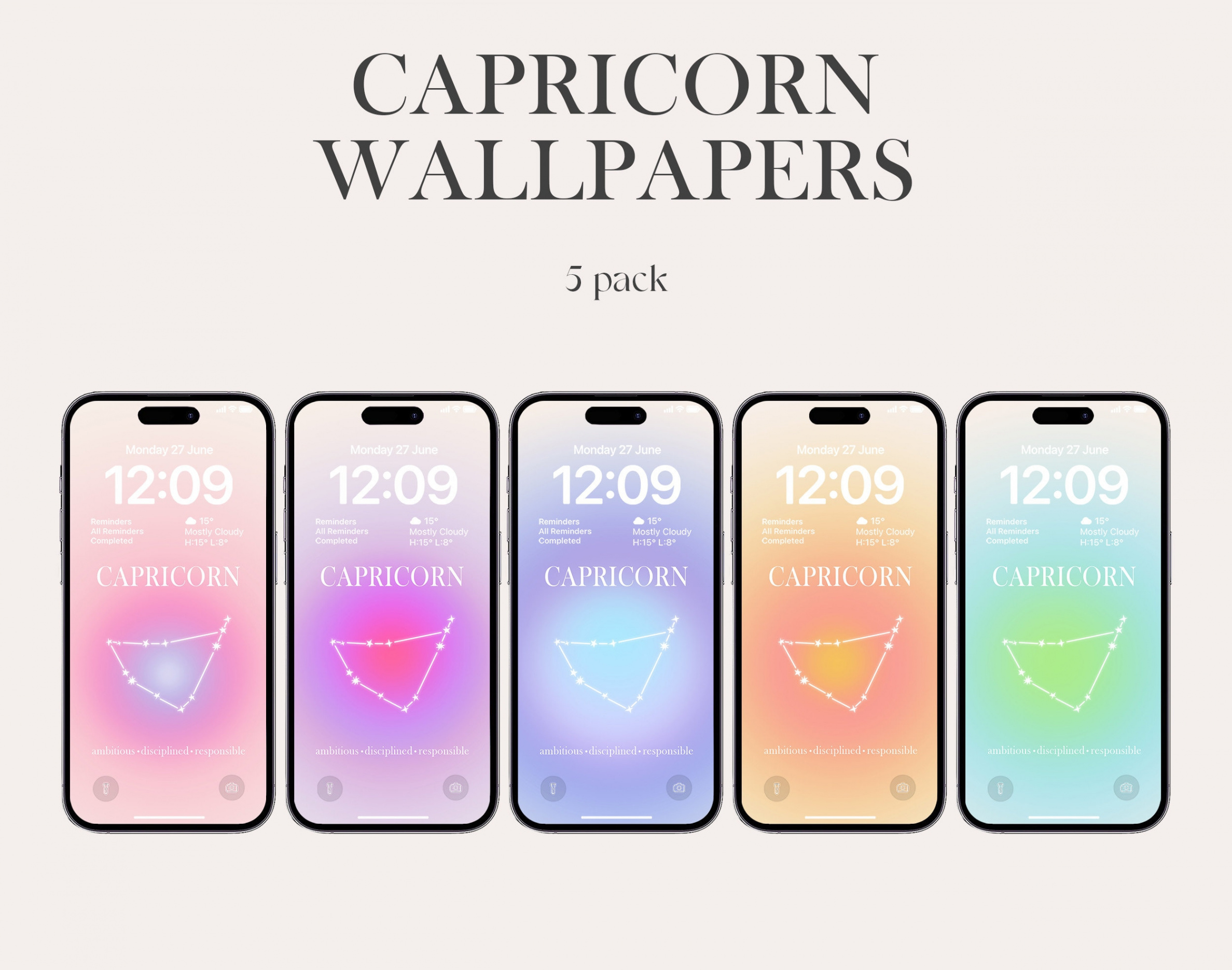 Zodiac Sign Phone Wallpapers, Capricorn Wallpapers, Ios