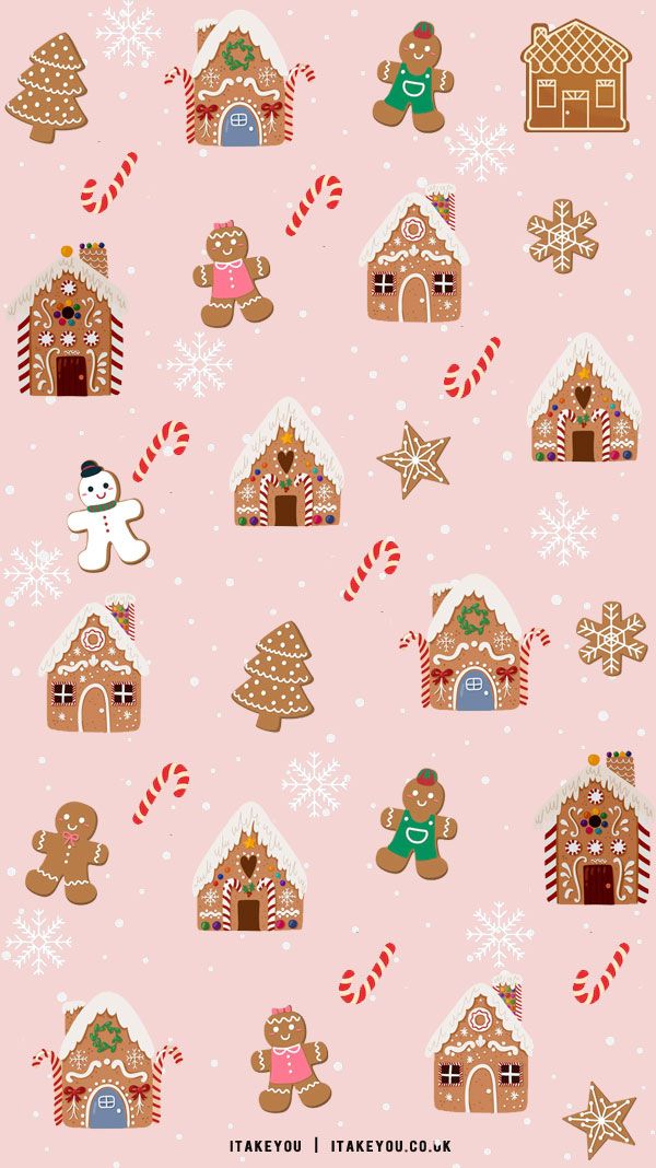 Christmas Gingerbread Background Wallpaper