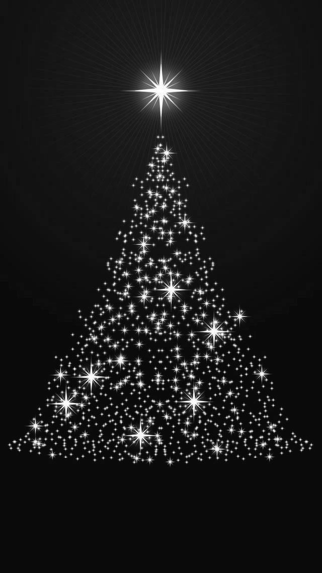 Christmas Tree Wallpaper Black