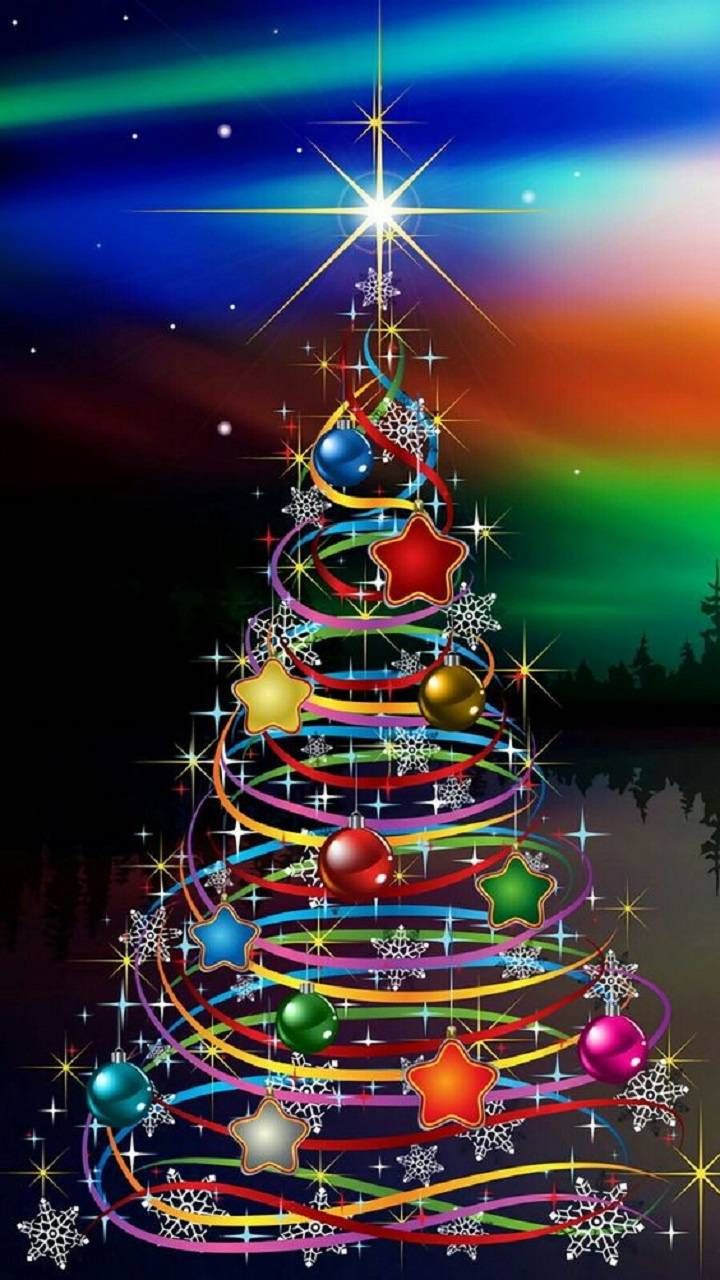 Christmas Tree Wallpaper Colorful