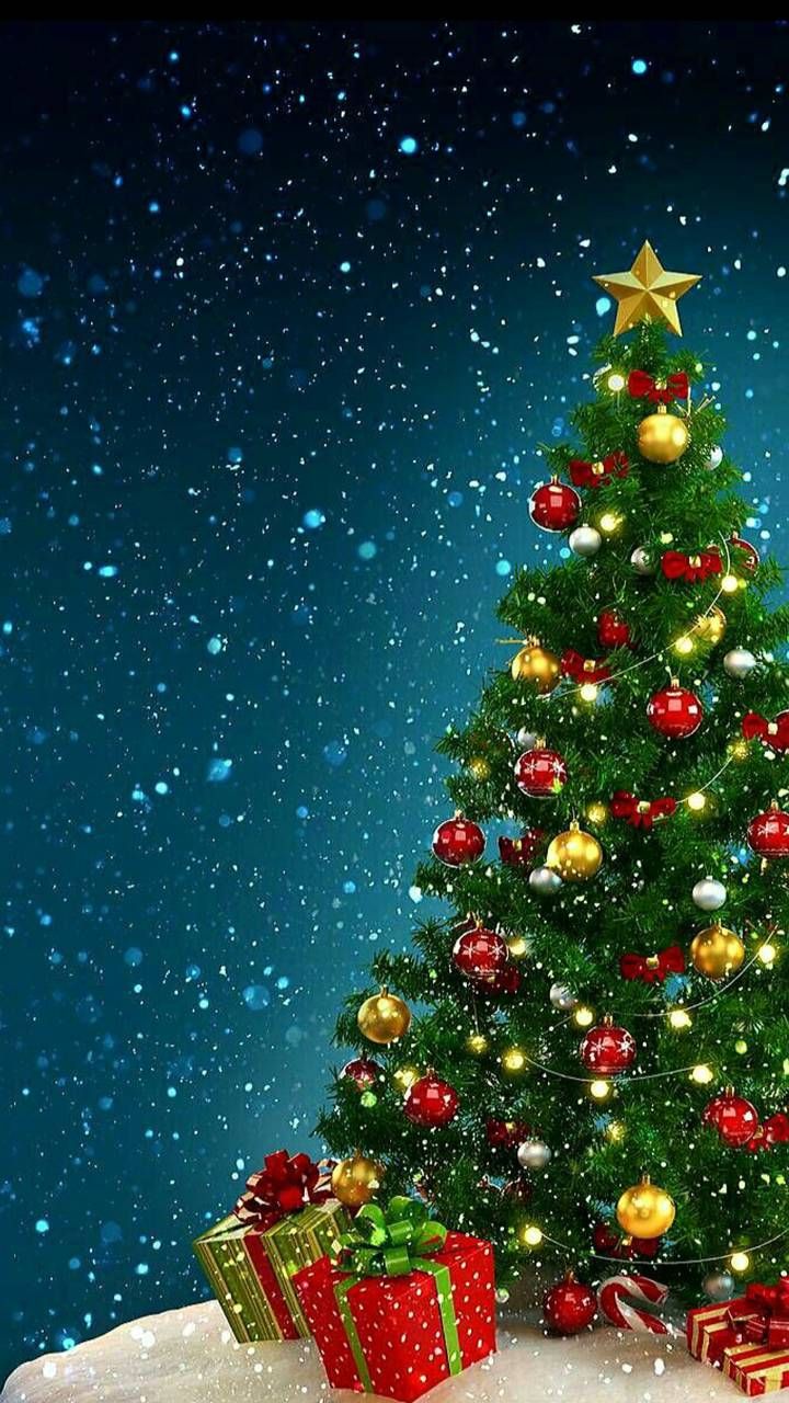 Christmas Tree Wallpaper Gold