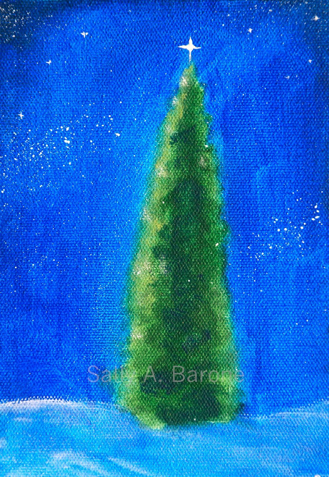 Christmas Tree Wallpaper Painting