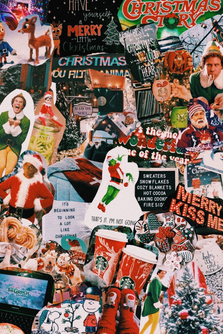 Christmas Wallpaper Aesthetic Collage