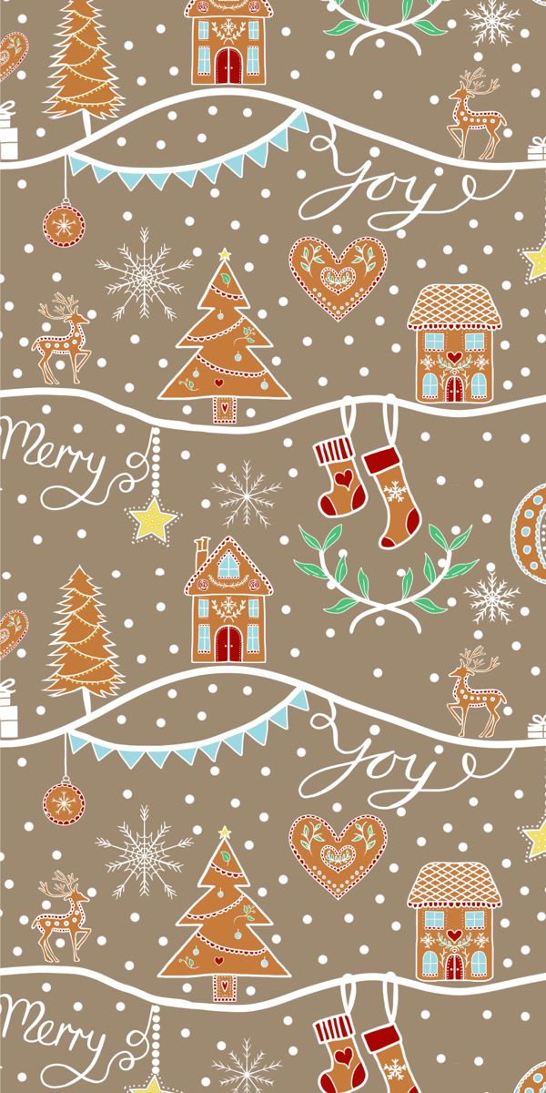 Christmas Wallpaper Red Gingerbread