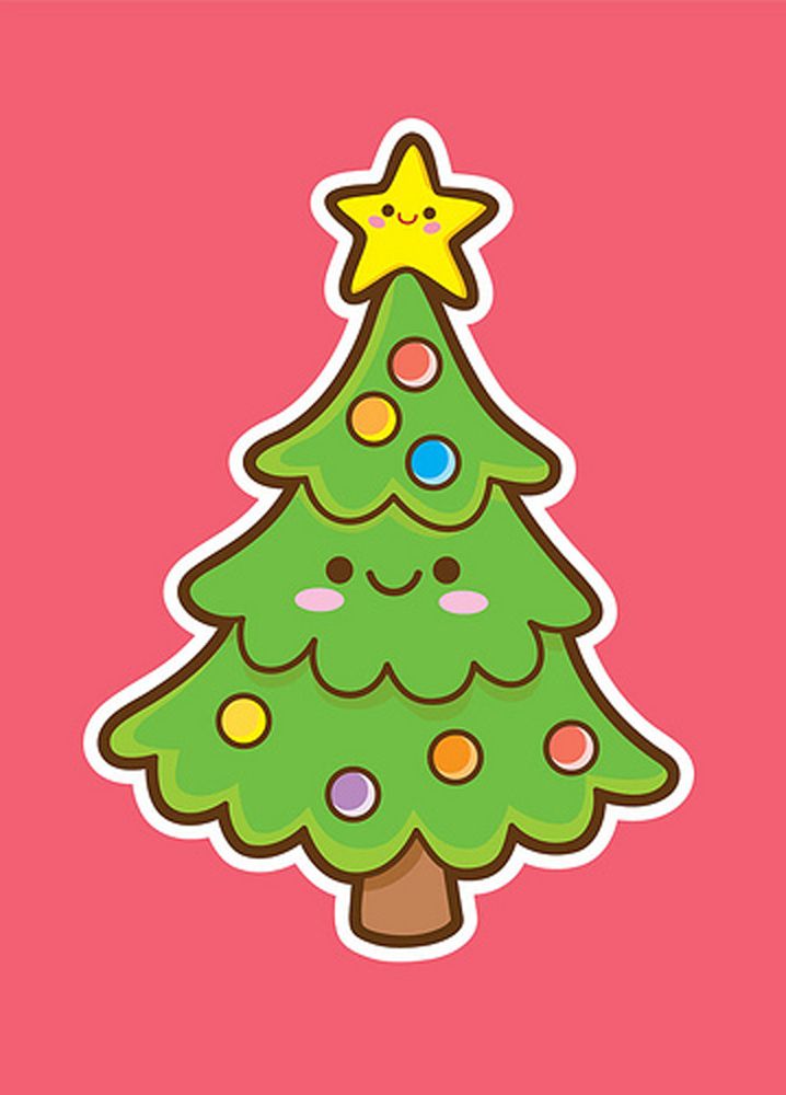 Kawaii Christmas Tree Wallpaper