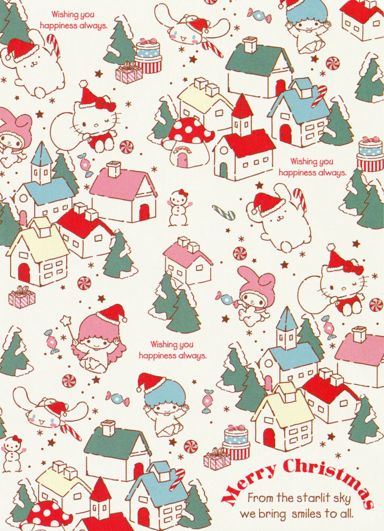 Pastel Christmas Wallpaper Sanrio