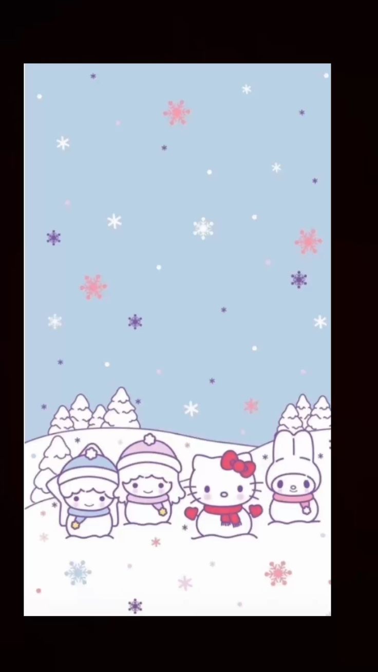 Sanrio Christmas Wallpaper Black